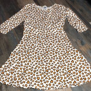 NWOT Girls leopard heart fit and flare dress
